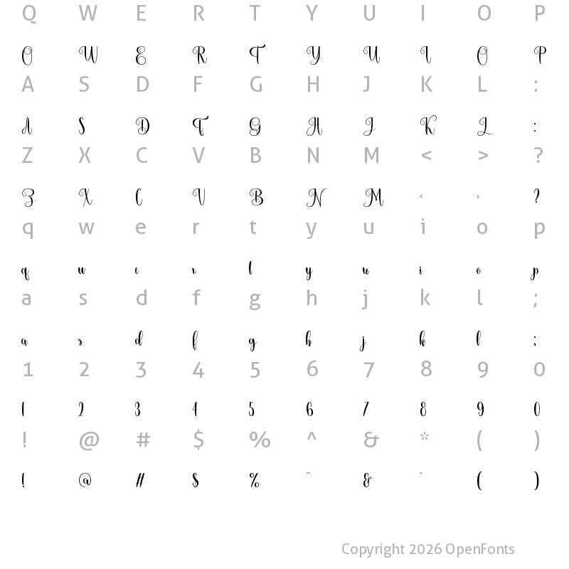 Character Map of Hummingbird Personal Use Only Regular