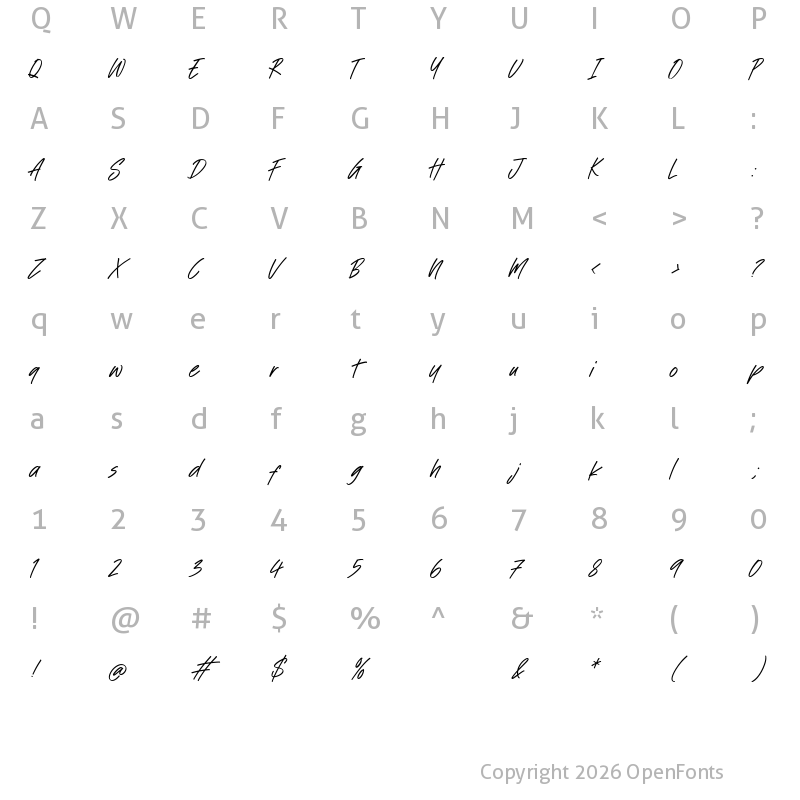 Character Map of Hungry Dreamy Regular