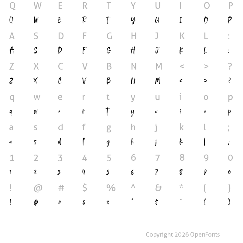 Character Map of Hunters Regular