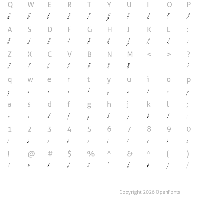 Character Map of Hurontario Regular