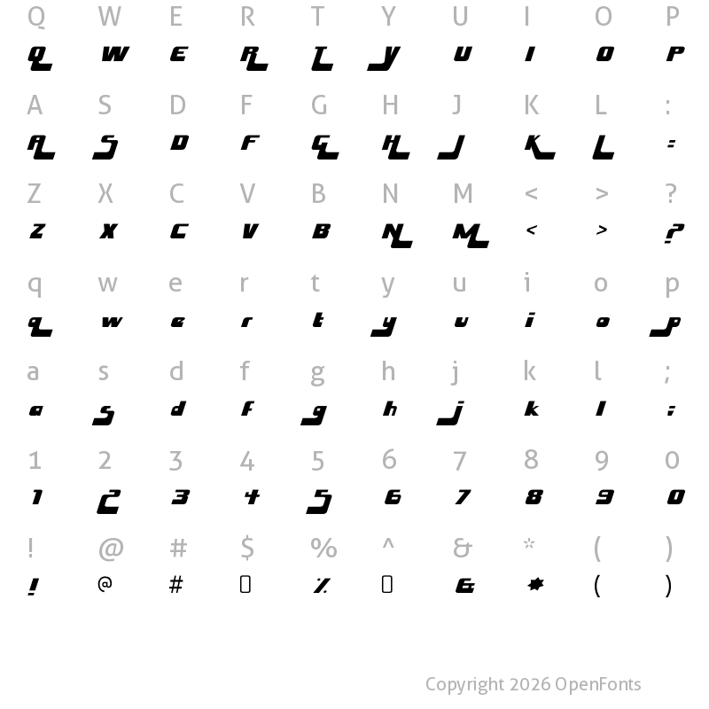 Character Map of Husky Stash Regular