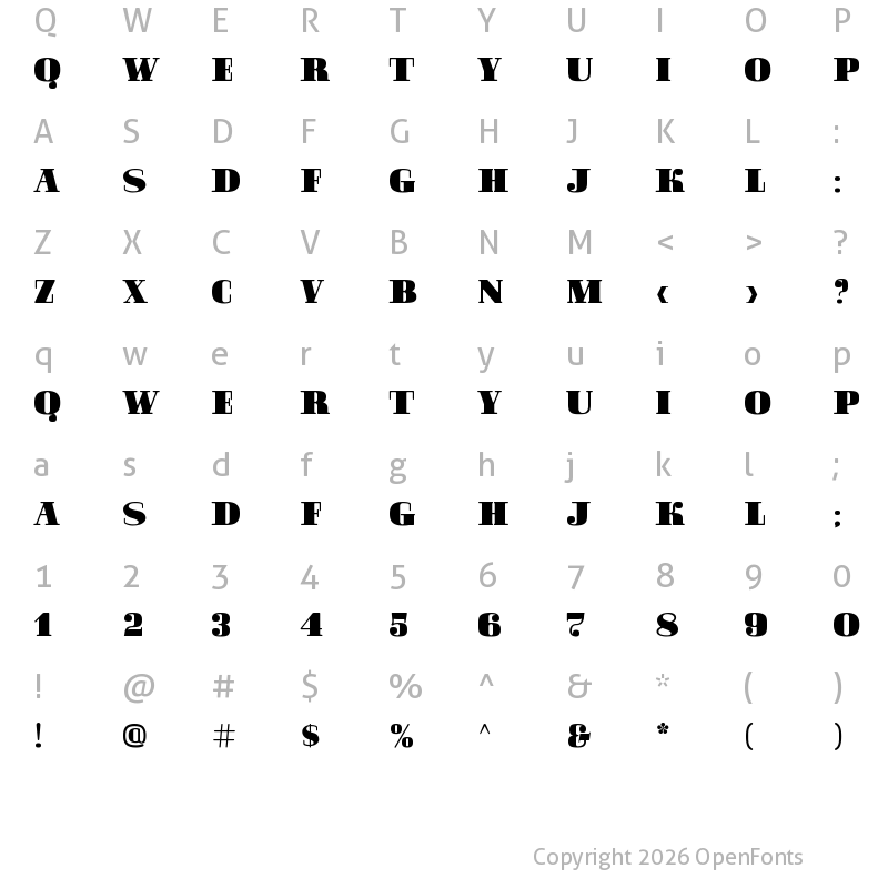 Character Map of Hustler Bold