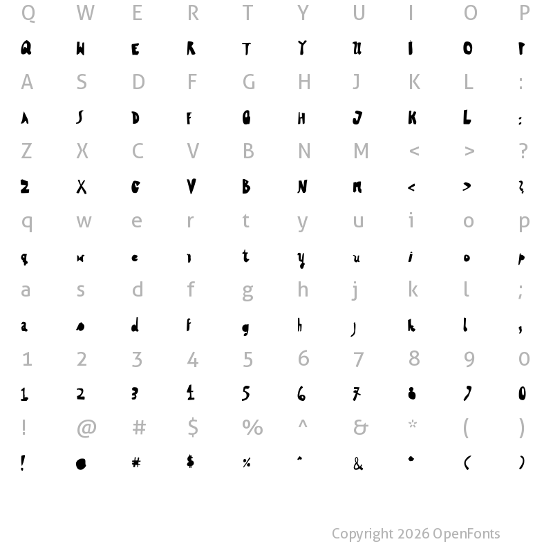 Character Map of HVD Steinzeit Fill In
