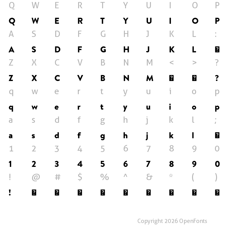 Character Map of HvDTrial Brandon Text Black