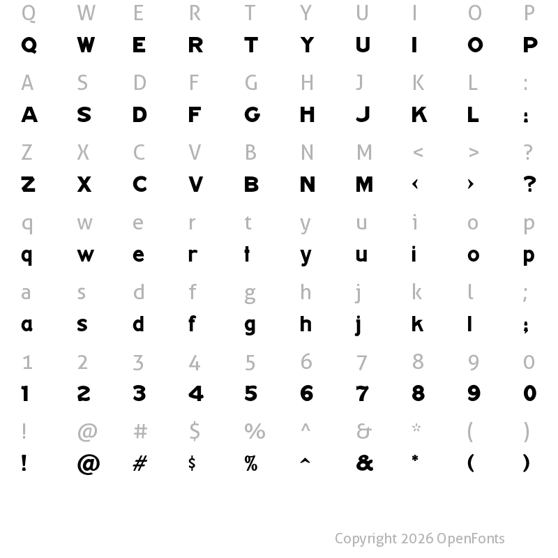 Character Map of HWT Republic Gothic Solid