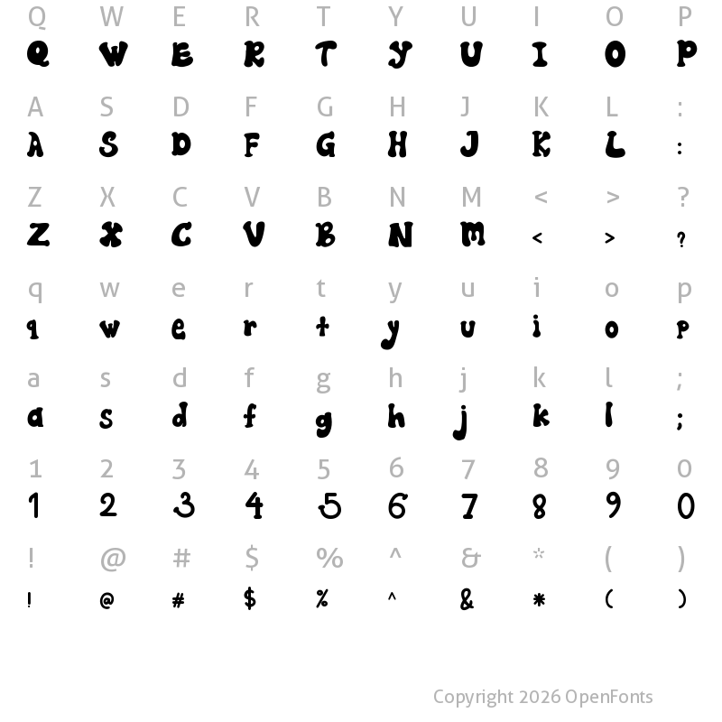 Character Map of Hynole Regular