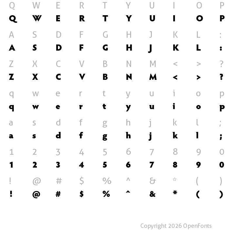 Character Map of Hypatia Sans Pro Black