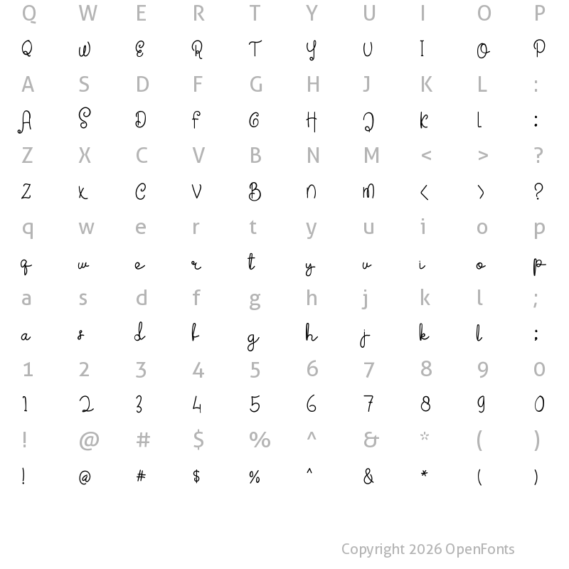 Character Map of Hype Regular