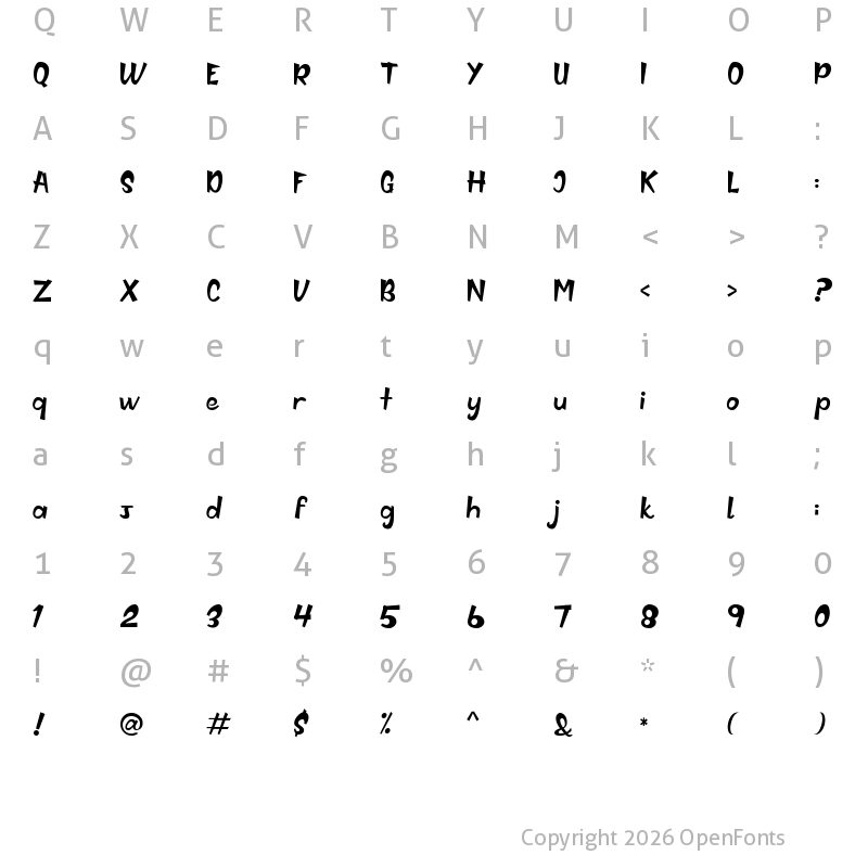 Character Map of HyperKids Regular