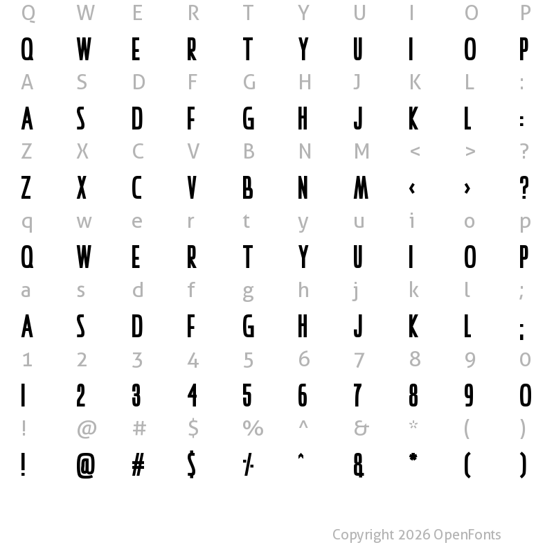 Character Map of I Am Awake Regular