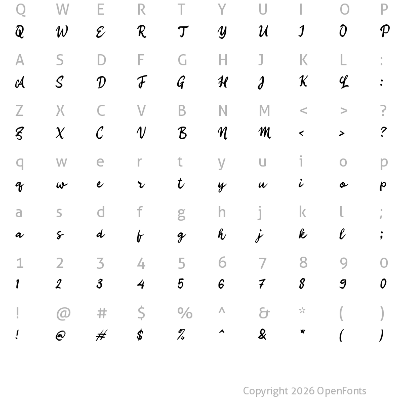 Character Map of i Ifanya Script Regular