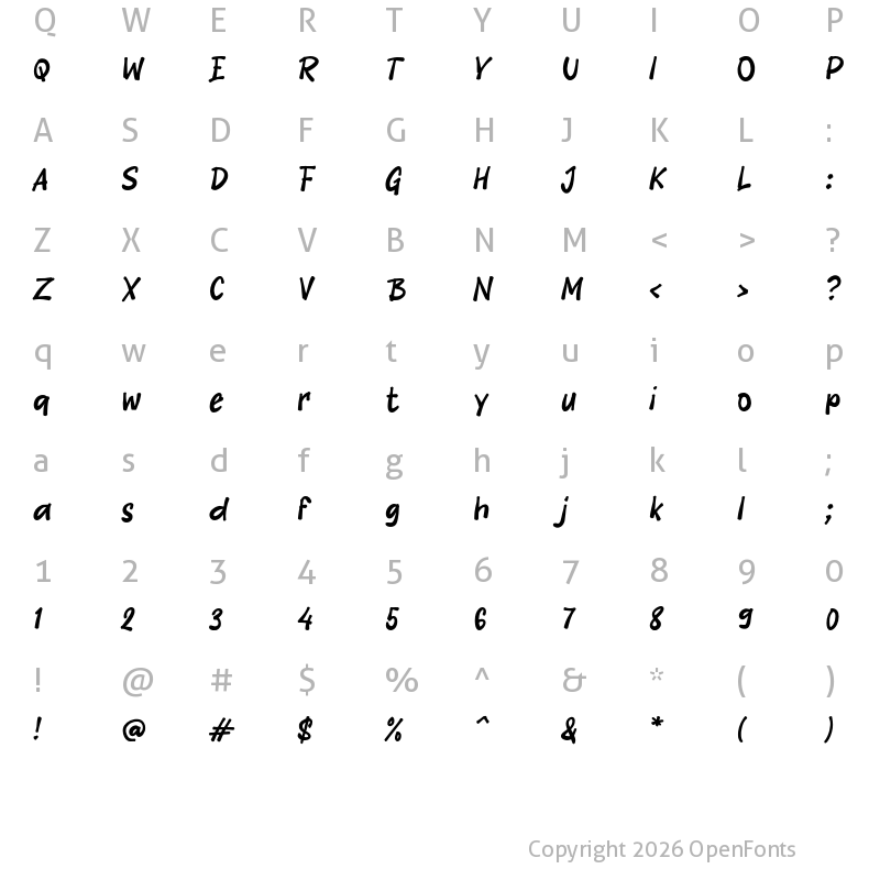 Character Map of i Imong Regular