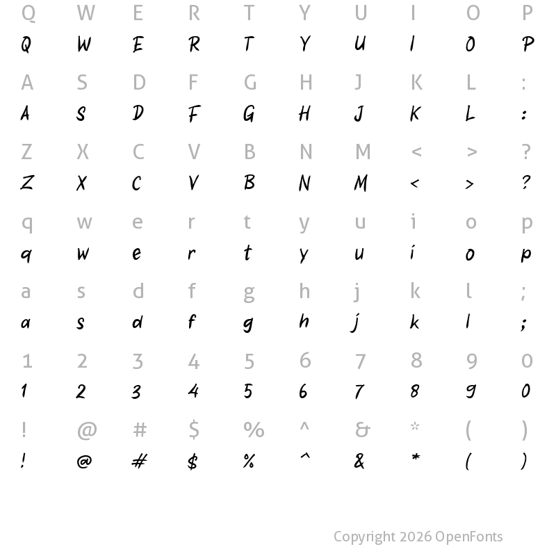 Character Map of i Ipane Regular