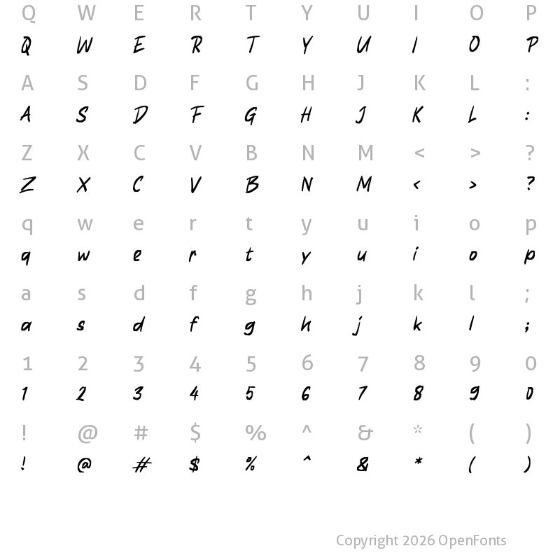 Character Map of i Izinkan Regular