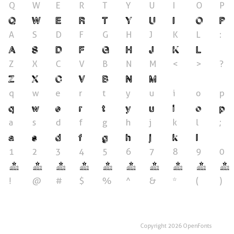 Character Map of Ibiza Crystal Personal Use Regular