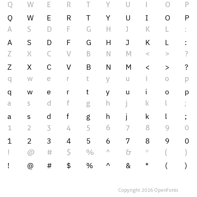 Character Map of IBM Plex Sans Arabic Regular