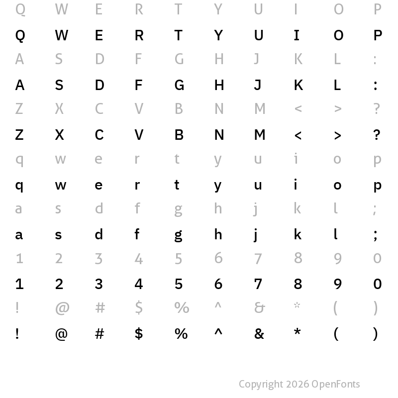 Character Map of IBM Plex Sans Hebrew Medium