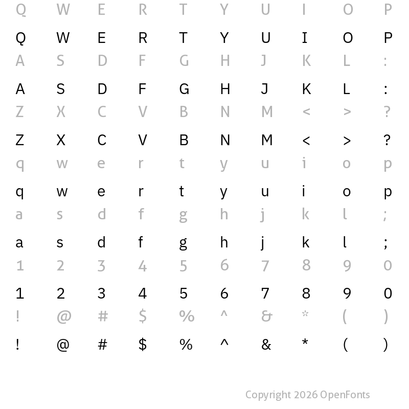 Character Map of IBM Plex Sans Thai Looped Regular