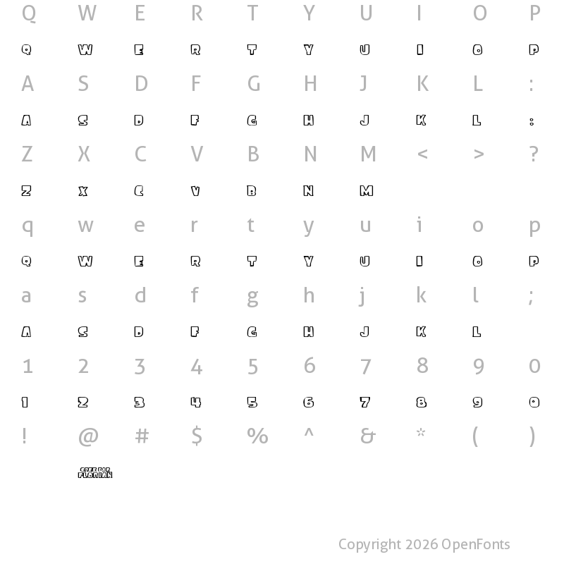 Character Map of ice age font Regular