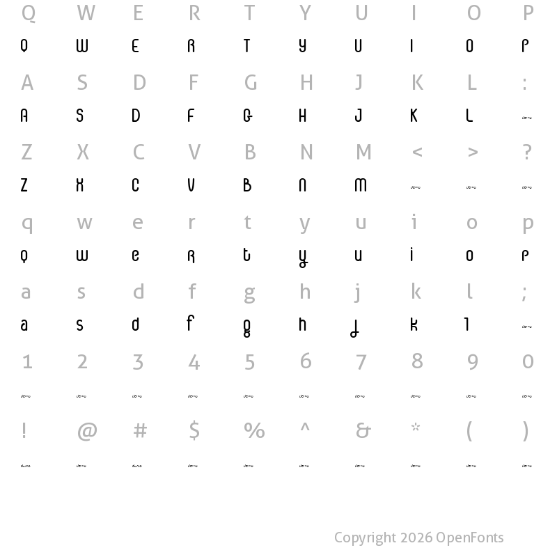 Character Map of IceCream Soda Regular