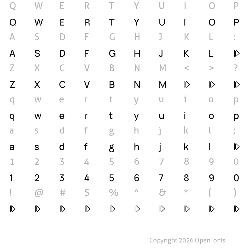 Character Map of ID Grotesk Trial Medium