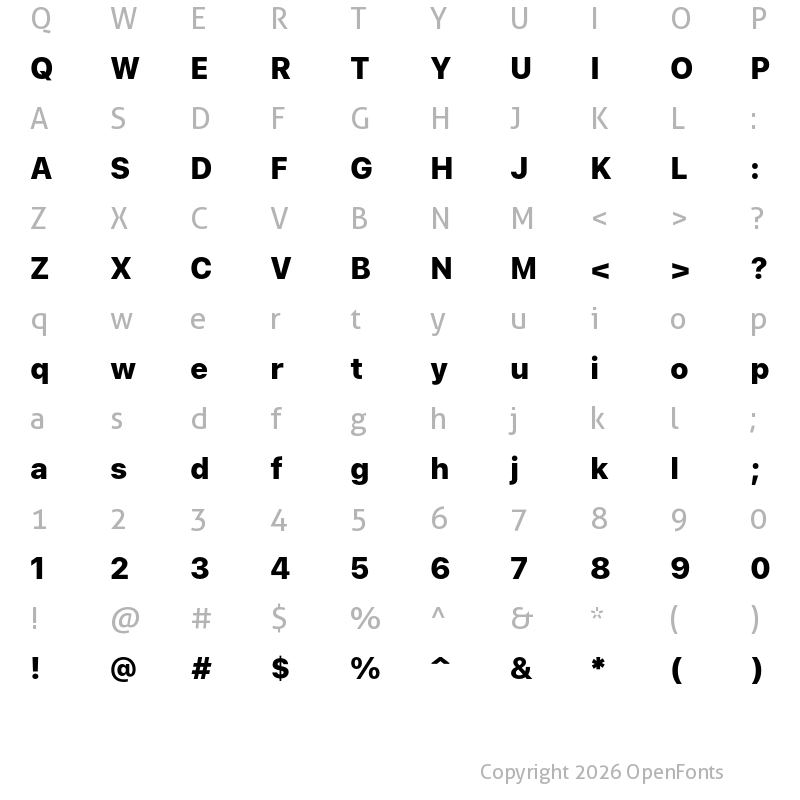 Character Map of Identidad ExtraBold