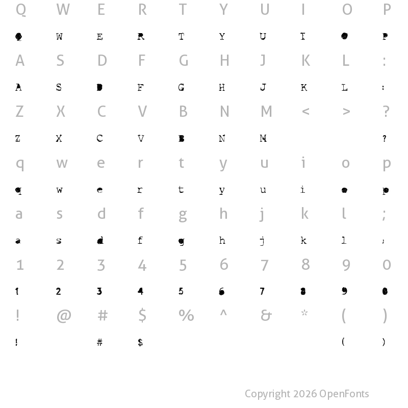 Character Map of Idiot Regular