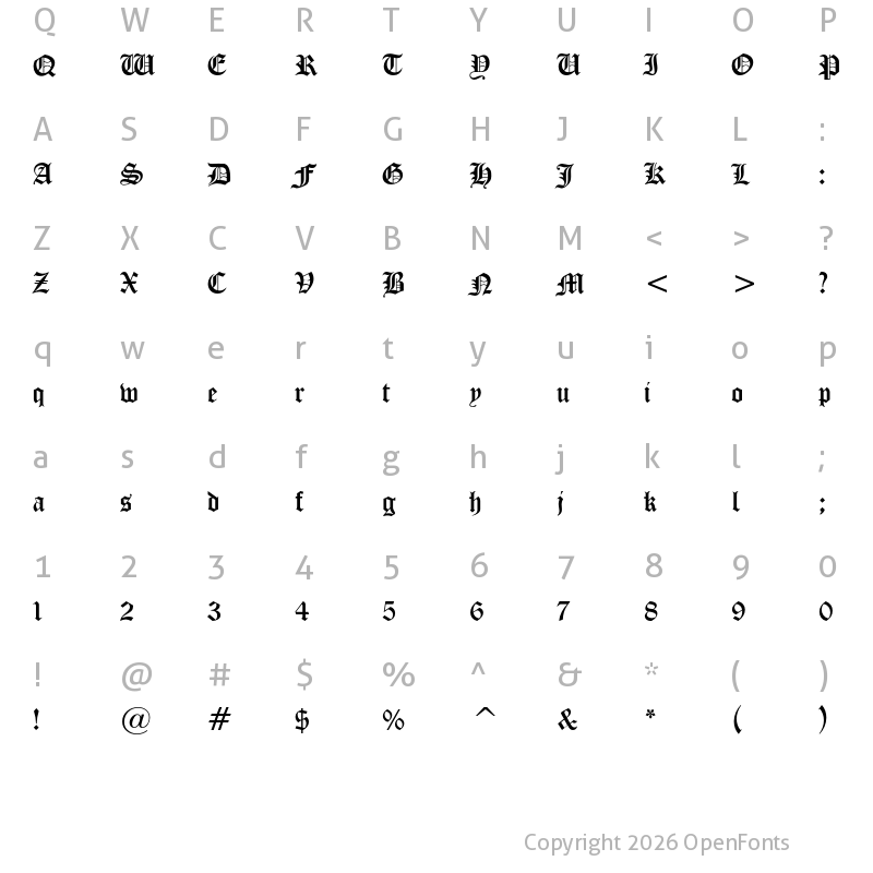 Character Map of Iglesia Light