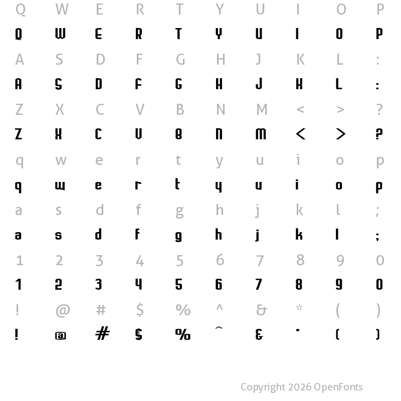 Character Map of Ignoto Bold