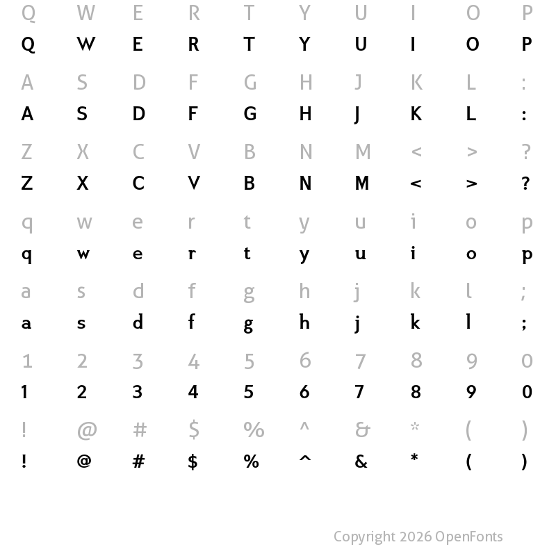 Character Map of Ikarius ADF No2 Std Bold