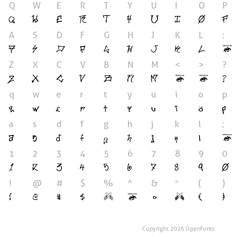 Character Map of ill.skillz handstyle