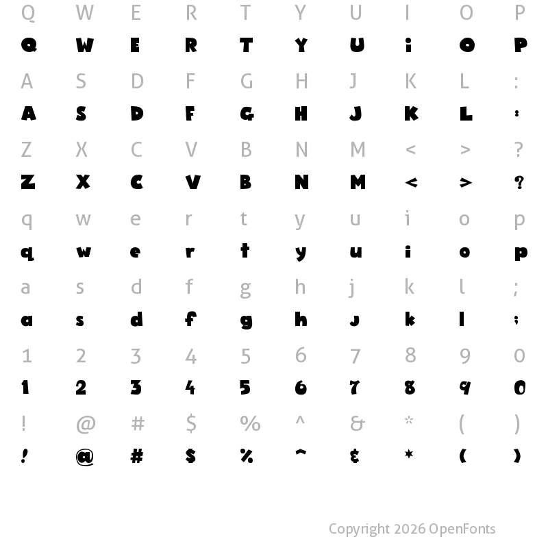 Character Map of Imaginary Images Regular