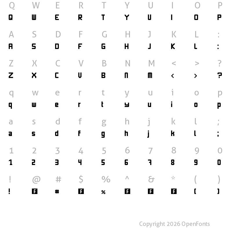 Character Map of imagine earth Regular