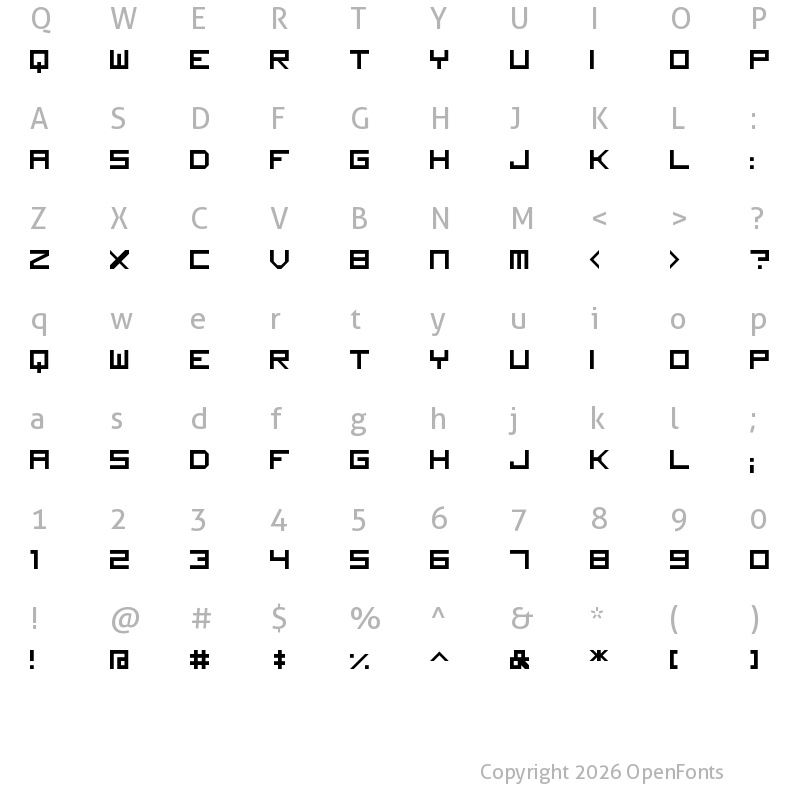 Character Map of imagine font Regular