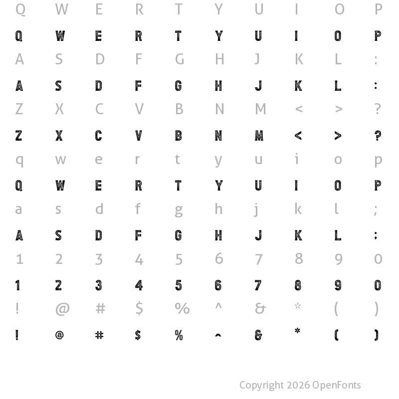 Character Map of Imagine Serif Stamp Rough