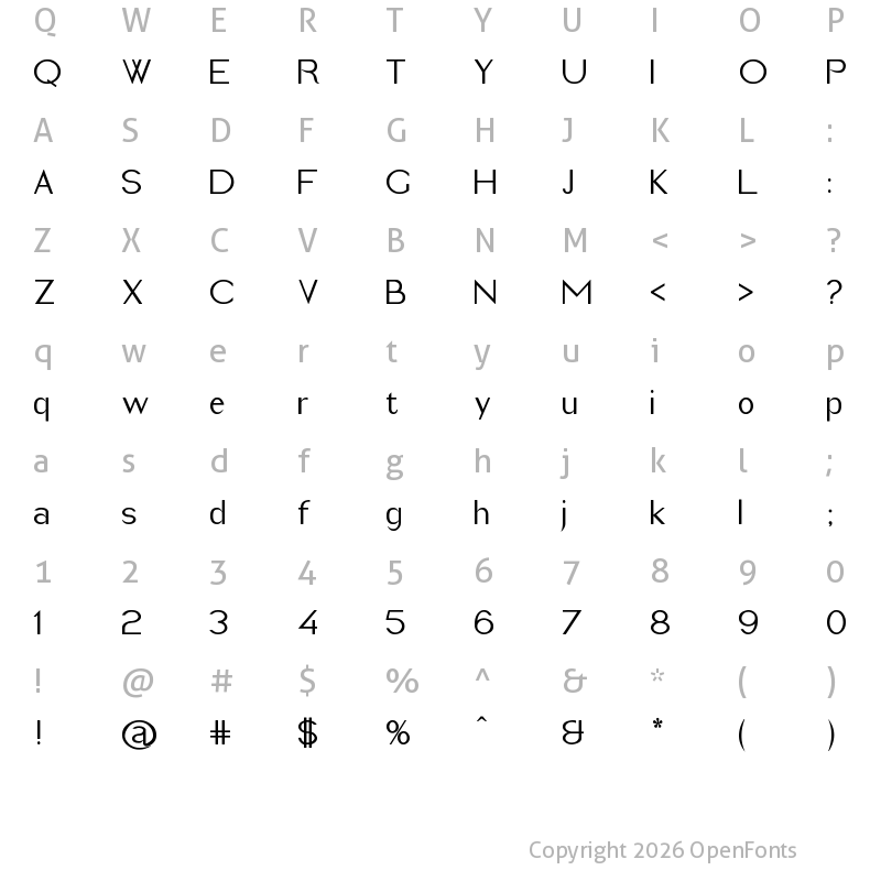 Character Map of Imelda Medium
