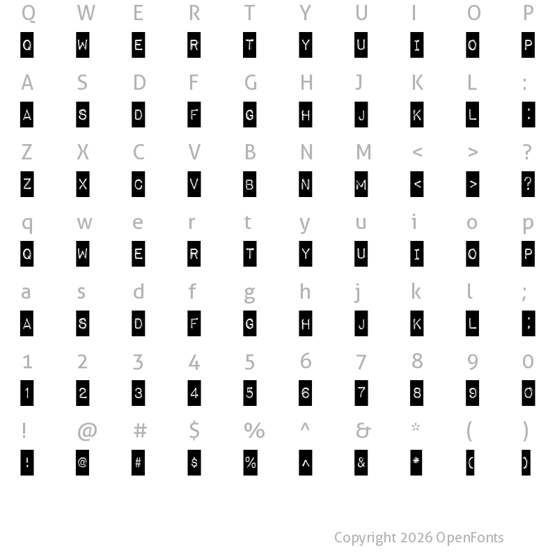 Character Map of Impact Label Regular
