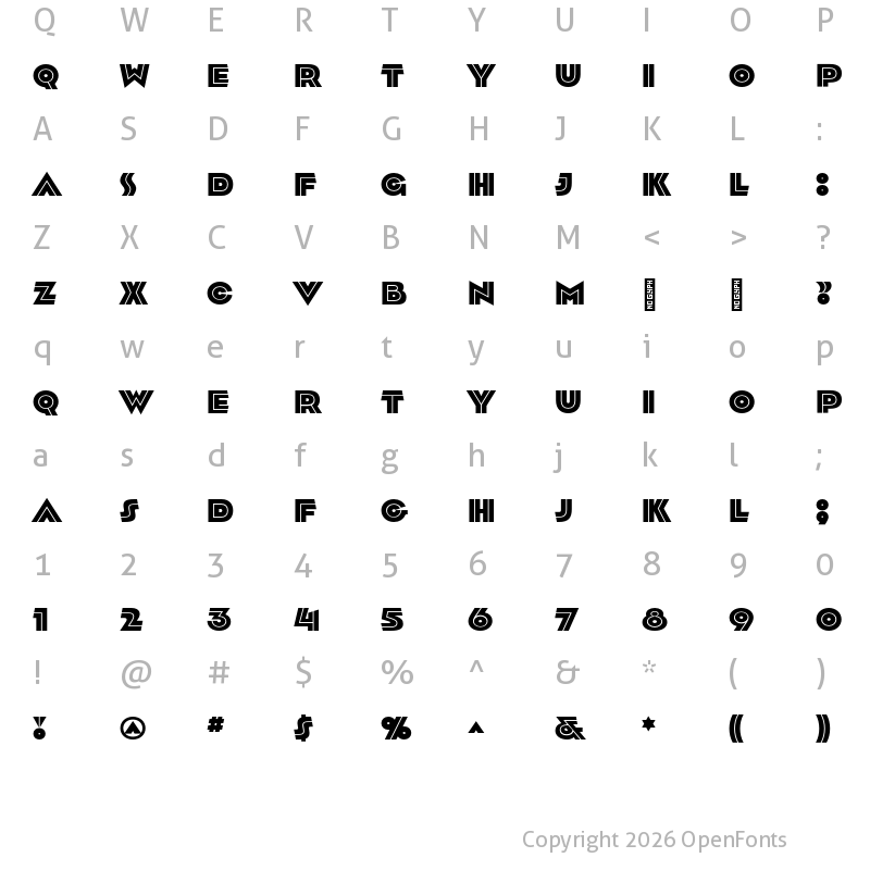 Character Map of Impetus Inline