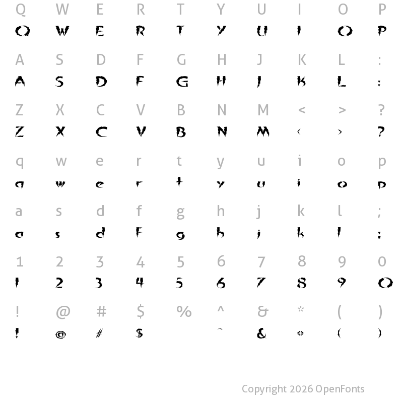 Character Map of In A Flash Expanded