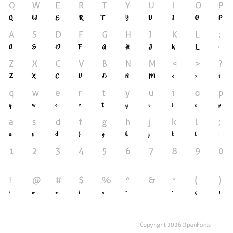 Character Map of in blossom vintage Regular
