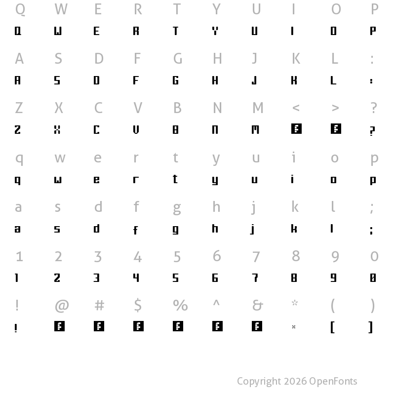Character Map of In his right place Regular