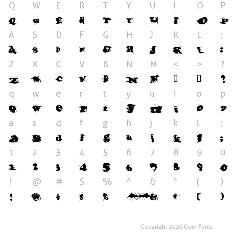 Character Map of IncantationOne Regular