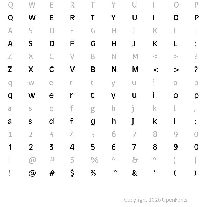 Character Map of Incised 901 Regular