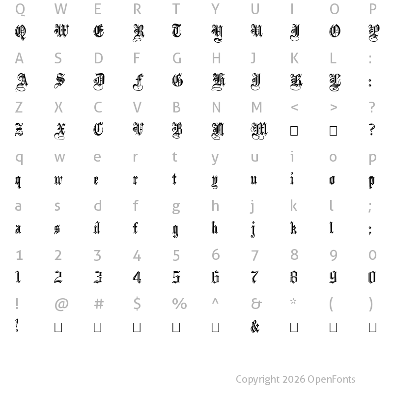 Character Map of IncisedBlack Normal