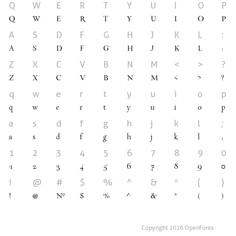Character Map of Incognito Pro Regular