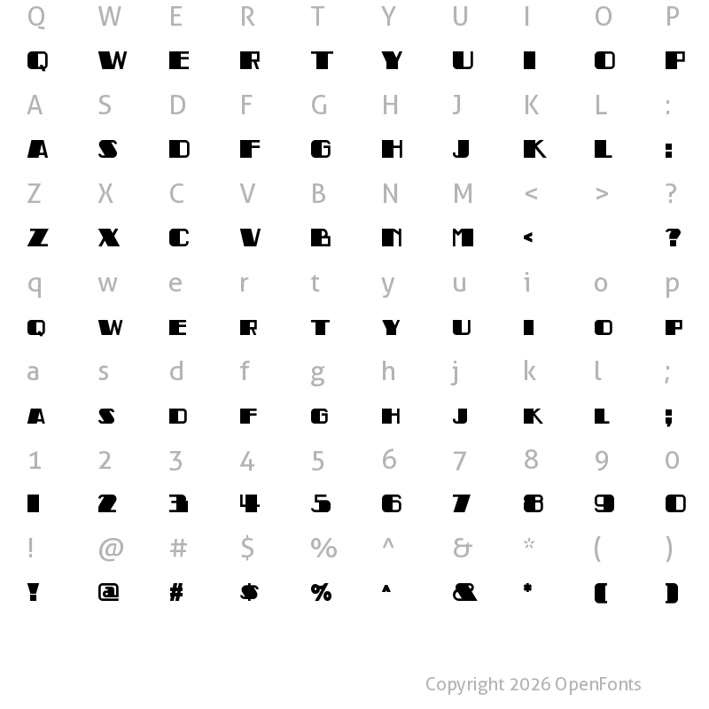 Character Map of Indochine NF Regular