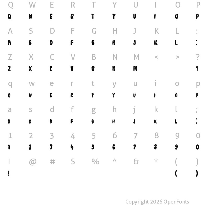 Character Map of Industrial Revolution Regular