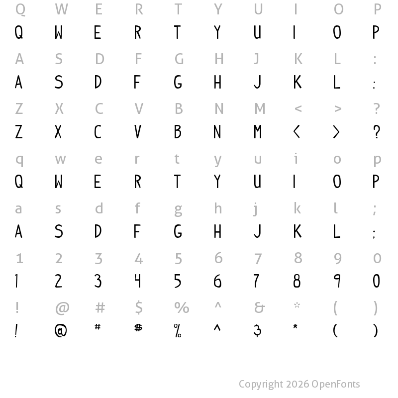 Character Map of Indy Pimp Regular