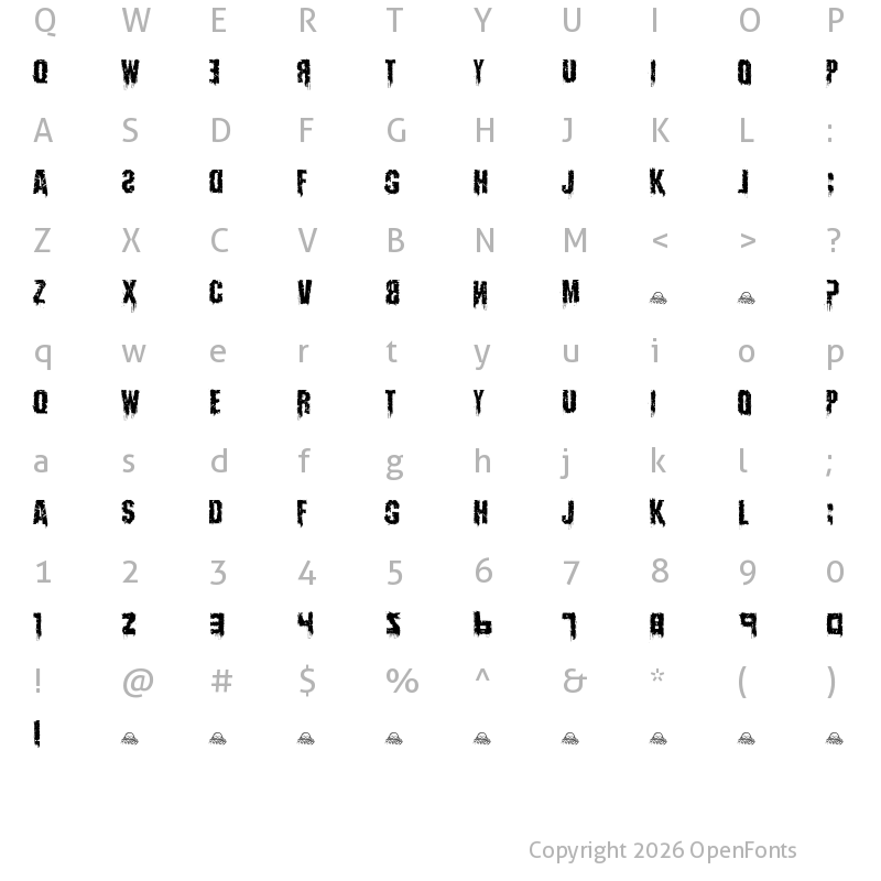Character Map of Infektion Regular