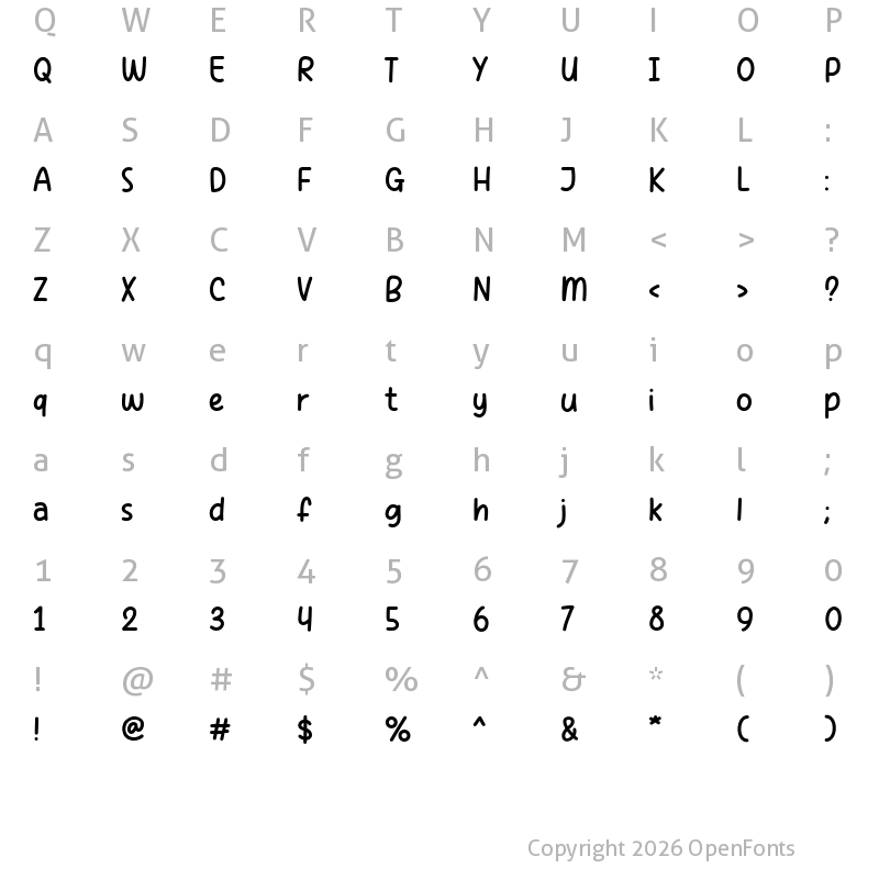 Character Map of Info Story Regular